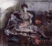 Mikhail Vrubel The Portrait of Isabella  near the fireplace Spain oil painting artist